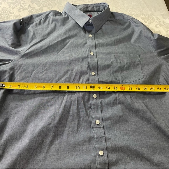 UNTUCKit Shirt Men's Size XXL Navy Blue Button Down Red Trim Long Sleeve Preppy - Picture 5 of 8